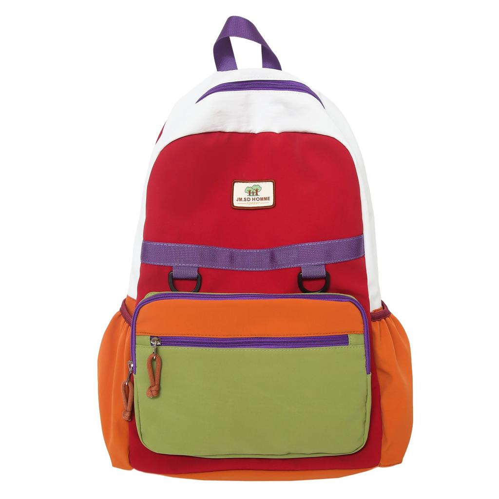 Schoolbag1011 new contrasting color splicing backpack junior high school college student schoolbag casual versatile travel bag men's and women's