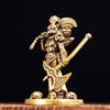 Brass Antique-Style Dual Axe Figurine Decorative Sculpture Desk Shelf Home Office Ethnic Art Display