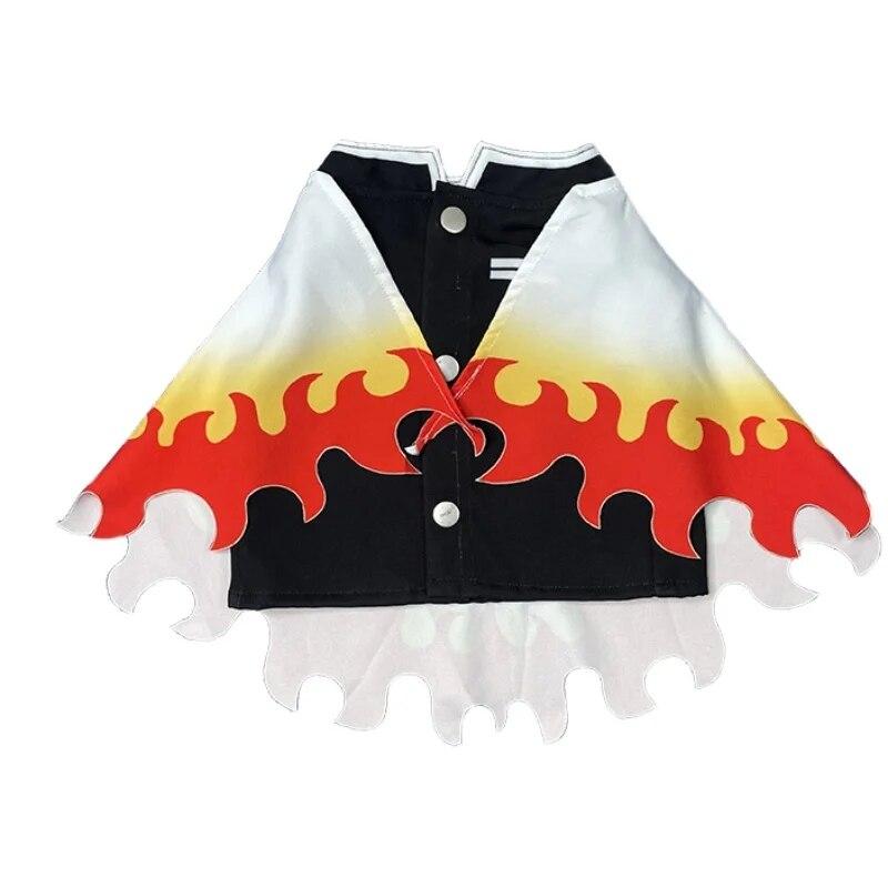 Demon Slayer Pet Cosplay Rengoku Kyoujurou ubrania dla kota nieograniczony pociąg COS płomień filar Rengoku Kyoujurou sukienki