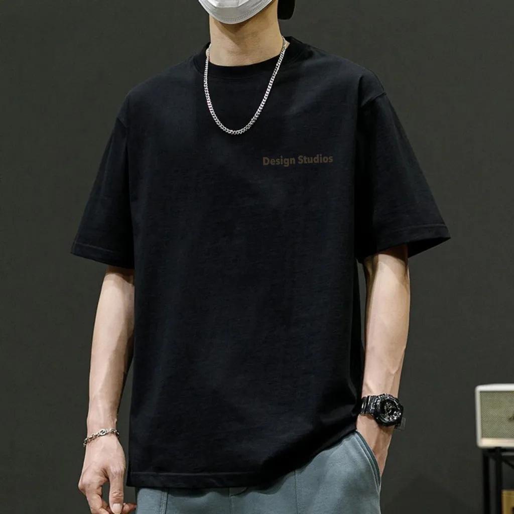 

Футболка мужская хлопковая с узором, повседневная, с круглым вырезом и короткими рукавами L