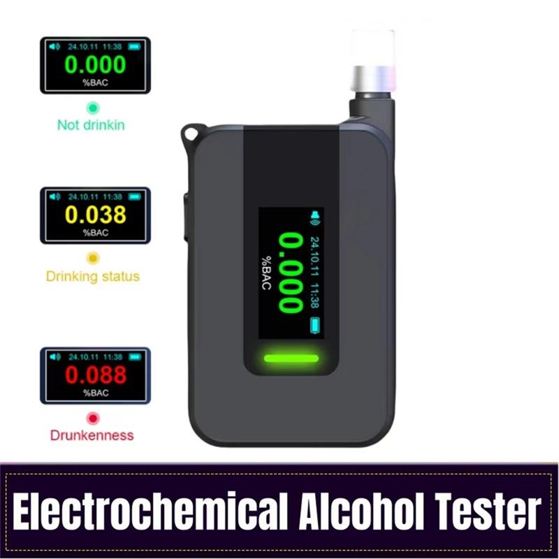 Electrochemical Alcohol Tester Voice Report Non-Contacting Electronic Breathalyzer Portable Alcohol Meter