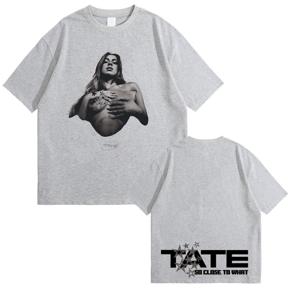 Tate McRae So Close To What Miss Possessive 2025 T-shirts Men Women Fashion Vintage Oversized Short Sleeve 100% Cotton T Shirts