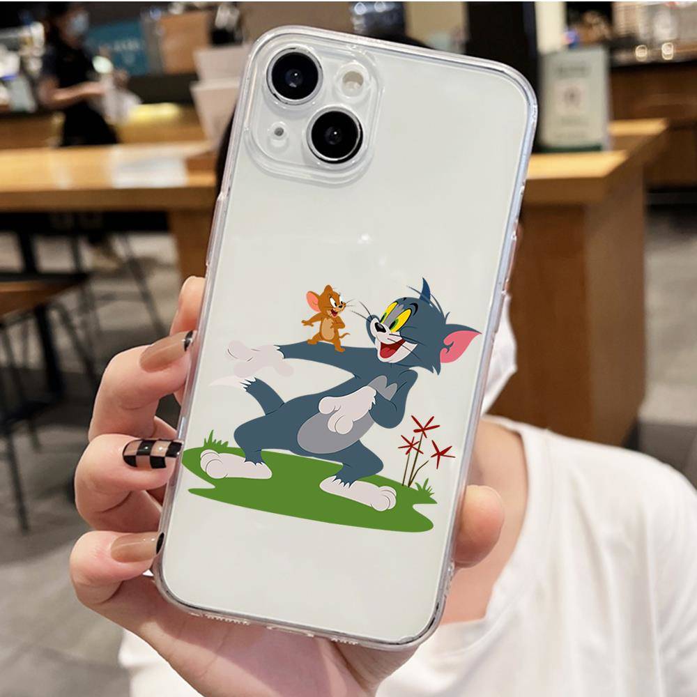 

Чехол S-14 Том и Джерри для iPhone 11 12 13 14 15 16 Pro Max Redmi A3 9A 9C 10A 10C 13C Note 9 11 Samsung S24 S21 S20 Ultra Plus A04S A05S iPhone XR коричневато-жёлтый