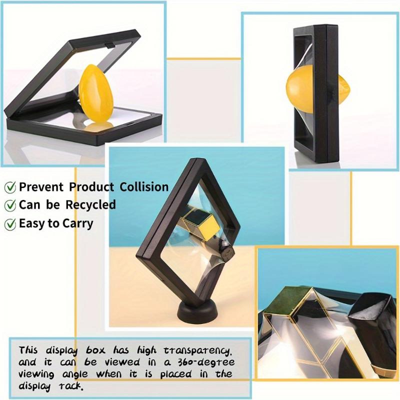 5 sztuk/zestaw Pudełko do przechowywania biżuterii 3D Opakowanie Etui Kamień szlachetny Pływająca rama Membrana Pierścień Etui na monety Uchwyt na naszyjnik