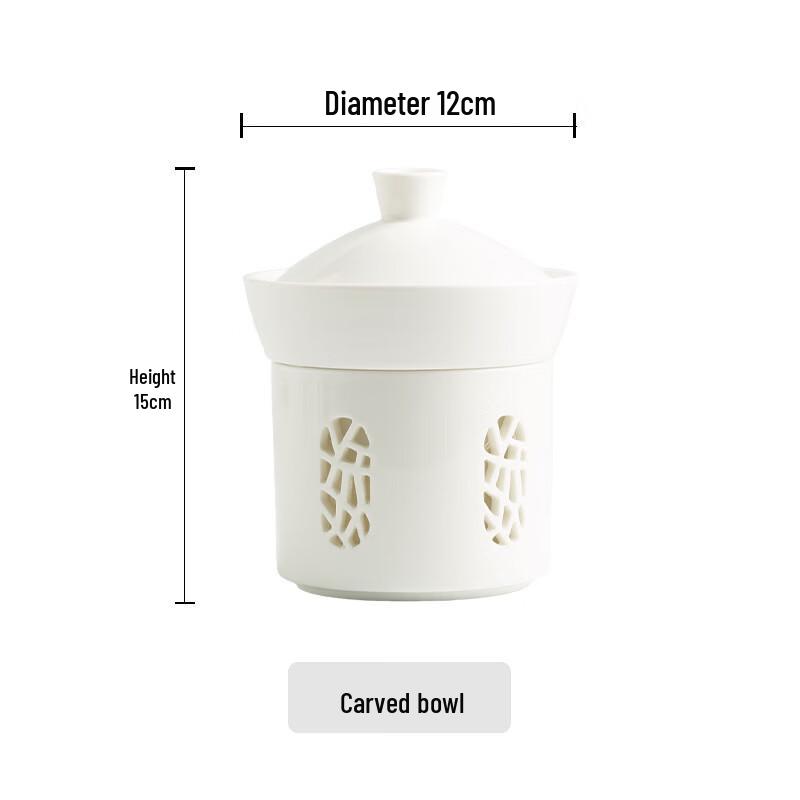 

Hollow Carved Ceramic Stew Pot with Lid
