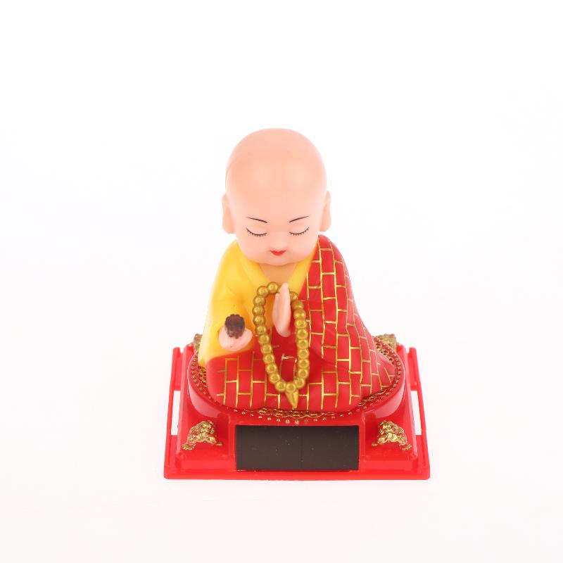 1Pcs Auto Shaking Little Monk Car Interior Accessories Toy Mini Solar Powered Little Monk Car Ornament Desktop Office Decoration