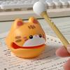 Wooden Fish Sound Percussion Instrument Ornament Lucky Wood Carving Ornament With Mallet Cat Shape Toy Random Blind Box