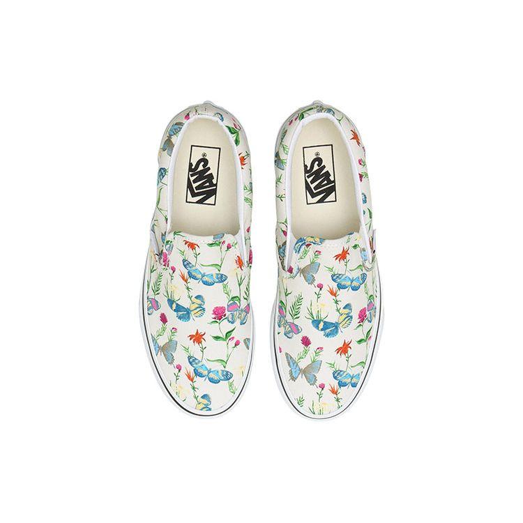Vans Parks Project x Classic Slip-On Motýlí Květinové Unisex Tenisky Bílá Marshmallow Pravá Bílá VN0A5AO8UC0