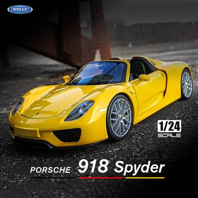 WELLY 1:24 Porsche 918 Spyder Alloy Sports Car Model Diecasts Metal Toy Vehicles Car Model Simulation Collection Childrens Gifts