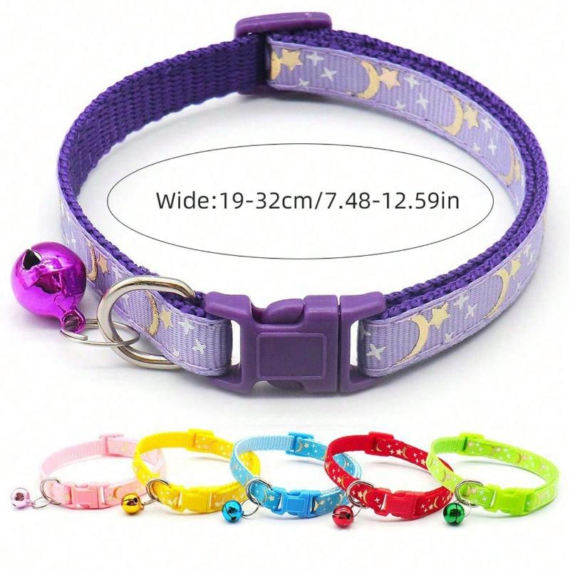 1pc Star Moon Cat & Dog Collar With Reflective Buckle