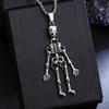 Trendy Gothic Skull Necklace & Earrings Set for Men