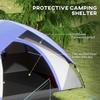 Two Man Single Room Dome Tent, with Accessories - Dark Blue/Grey