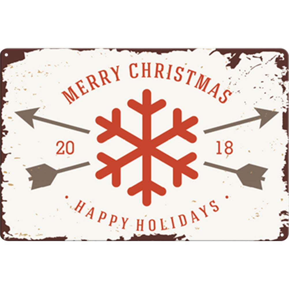 Merry Christmas Metal Tin Sign Plaque Cartoon Elk Snowflake Iron Painting Home Bar Cafe Pub Decoration Wall Art Plates