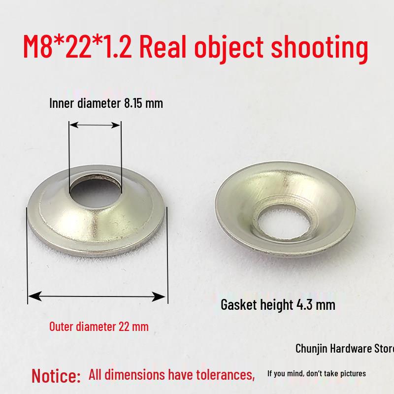 304 Stainless Steel Bowl Gasket with Washer for Adjustable Foot Cup and Recessed Hole Screw