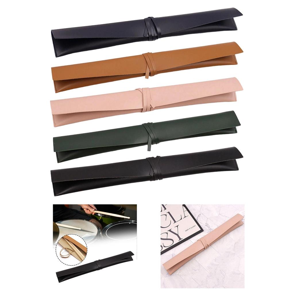 PU Leather Drumstick Bag Premium Waterproof, Lightweight Professional Organizing Pouch Drum Accessories Drumstick Storage Bag