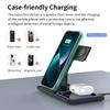 3 In 1 Wireless Charger LED Light Phone Holder Stand For iPhone 15 14 13 12 iWatch 8 7 6 AirPods Foldable Fast Charging Station