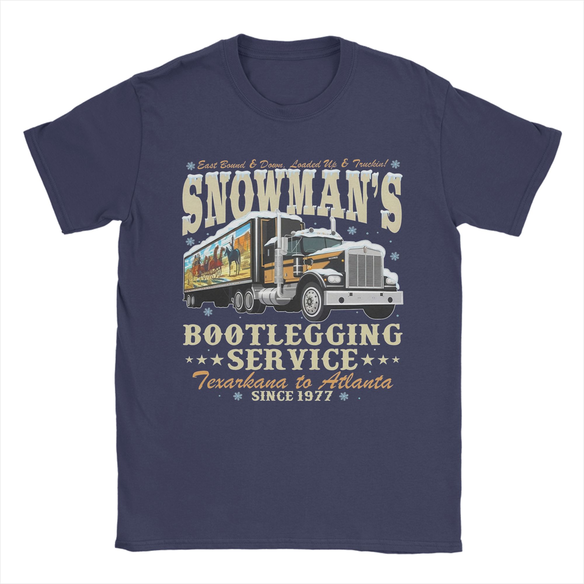 

Snowmans Bootlegging Service Texarkana To Atlanta Since 1977 TShirts Men Smokey and the Bandit Cotton Tee Shirt T Shirt 3XL