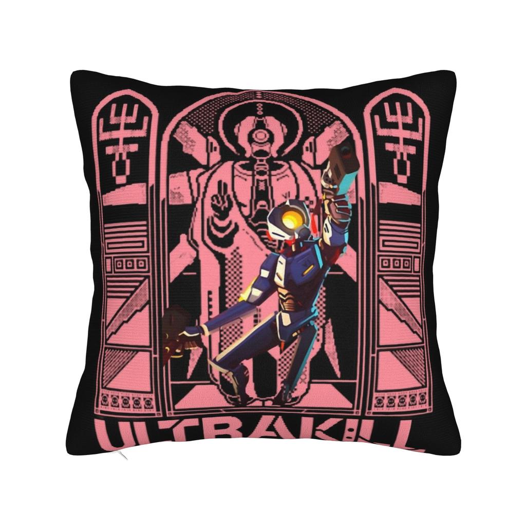 Подушки з принтом відеогри Ultrakill Наволочки для подушок Декор для теплої вітальні На блискавці Багаторозмірні