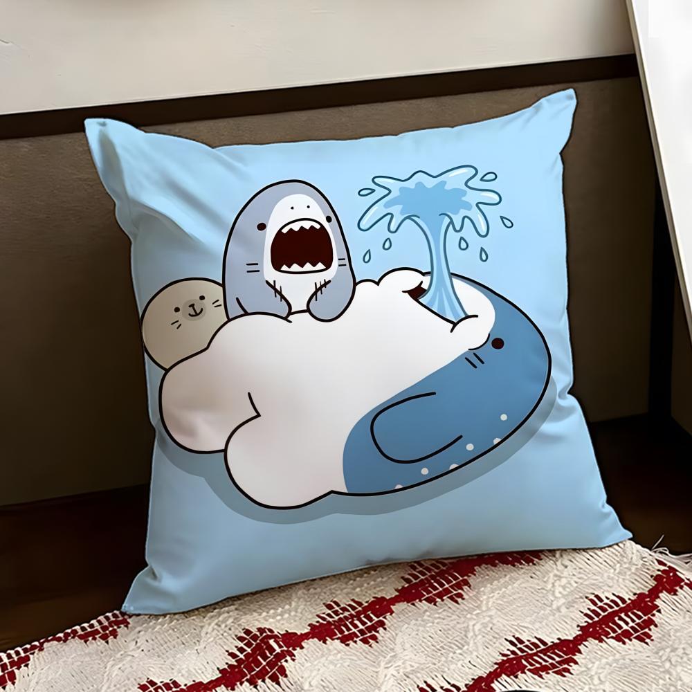 FFat SShark Cushion Cover Reversible Soft Durable Pillow Cover Home  Car MultiScene Use for Daily Comfort