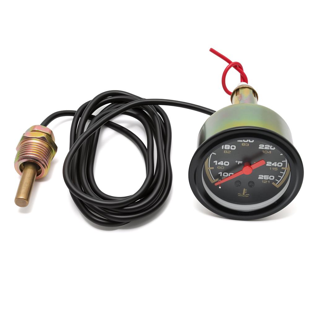 2" 52mm Metal Mechanical Thermometer 38-121℃/100-250℉ Car Water Temp Meter With NPT 1/2-14 Sensor for 12V Car Boat Truck Vehicle