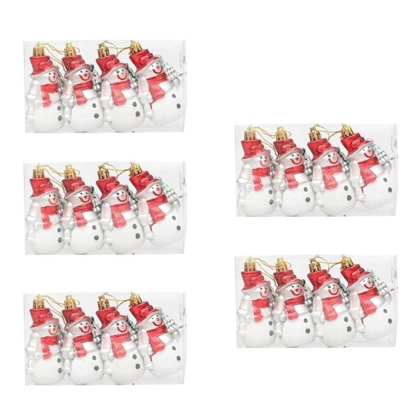 5Pack Christmas Decorations Snowman Pendant Hanging Ornament Festival Home Decors Tree Hangings Seasonal Holiday Props