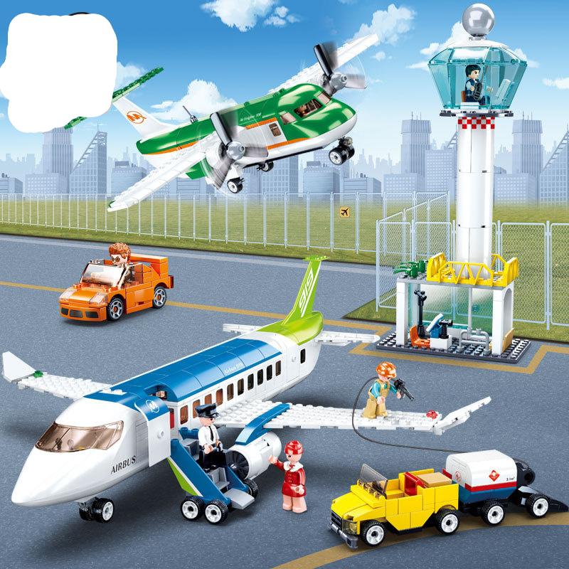 731pcs 0930 Aviation World Civil Aviation Airport Aircraft Assembly Model Boy Building Block Gifts