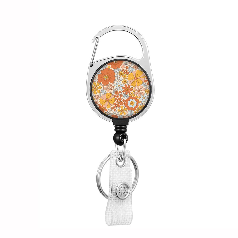 Plant Flowers Clip Lanyards ID Badge Holder Porta Credencial Lanyards Keychain Badge Reel Nurse Retractable Wholesale