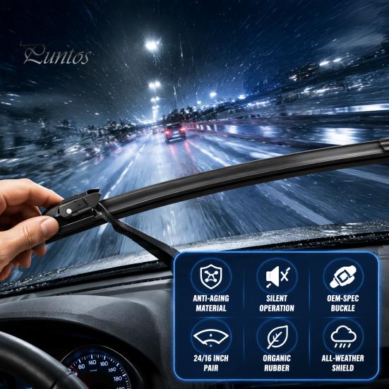 Weather Resistant Wiper Blades 2Pcs Windshield for Dacia Sandero III 2020-2023, 16/24 Replacement Wipers Inch Beamless Quiet Durable Front Wipers,