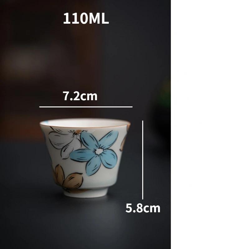 Japanese Cherry Blossom Ceramic Teapot Teacups Creative Ice Gray Glaze Teapot Household Kung Fu Tea Set Tea Storage Jar