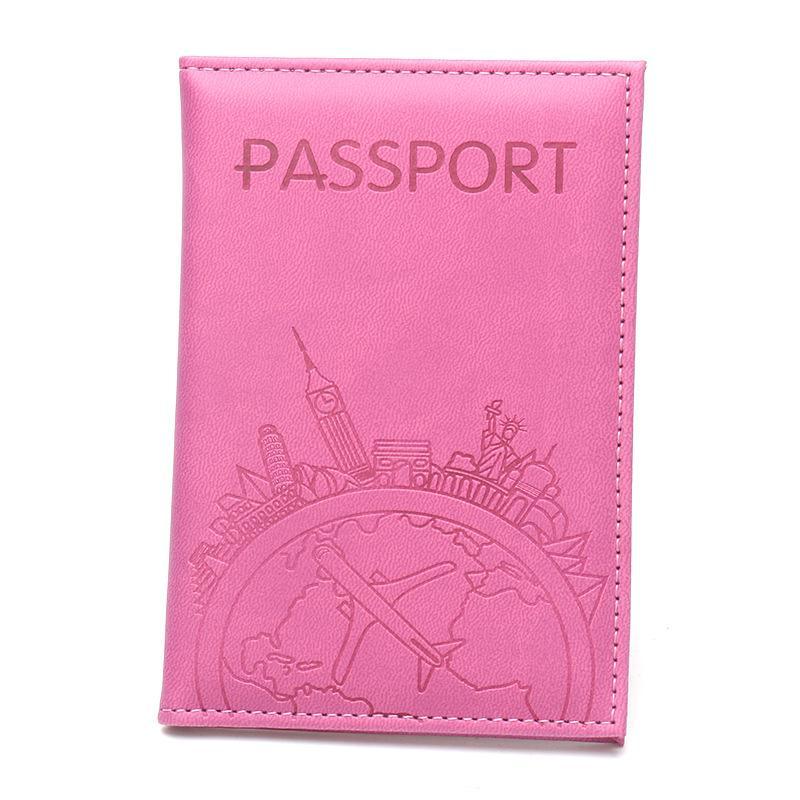 Global Flight Printed Passport Holder Leather Passport Covers Lightweight Airplane Passport Case Id Holder Plane Ticket Holder