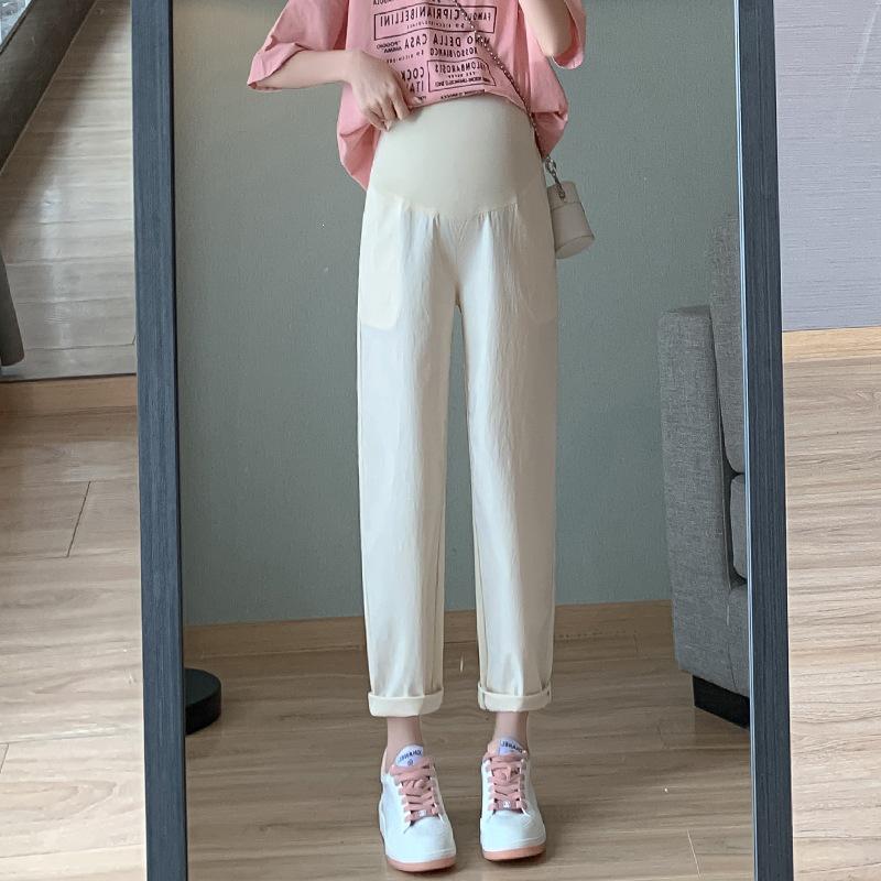 Plus-Size Maternity Harem Pants - Spring-Summer, Thin, Loose, Wide Leg, Slimming Casual Fit M