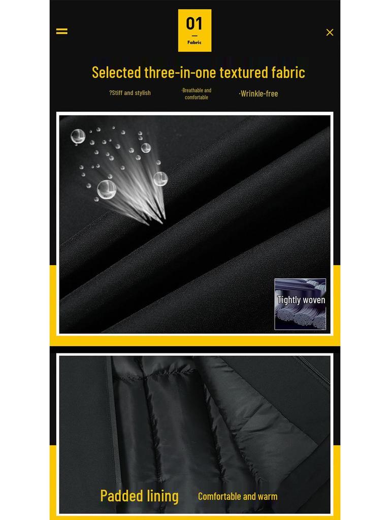 Men's Winter Hooded Mid-Length Cotton Coat for Seniors - Thick, Plus Size Padded Jacket