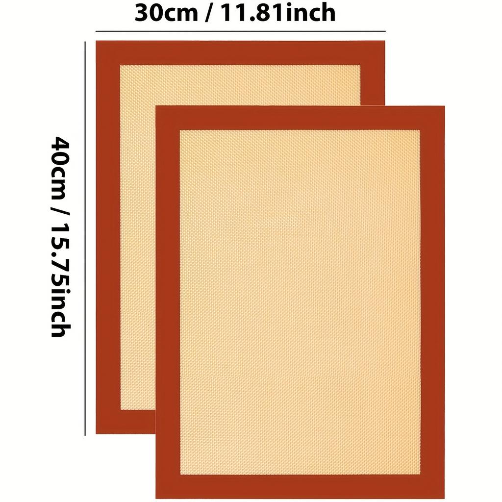 2 Stück, Silikon Backmatten, Wiederverwendbare Backmatten, Hitzebeständige Antihaft-Ofenauskleidungsfolie, Kuchenformmatte, Küchenzubehör, Haushaltsküchenartikel