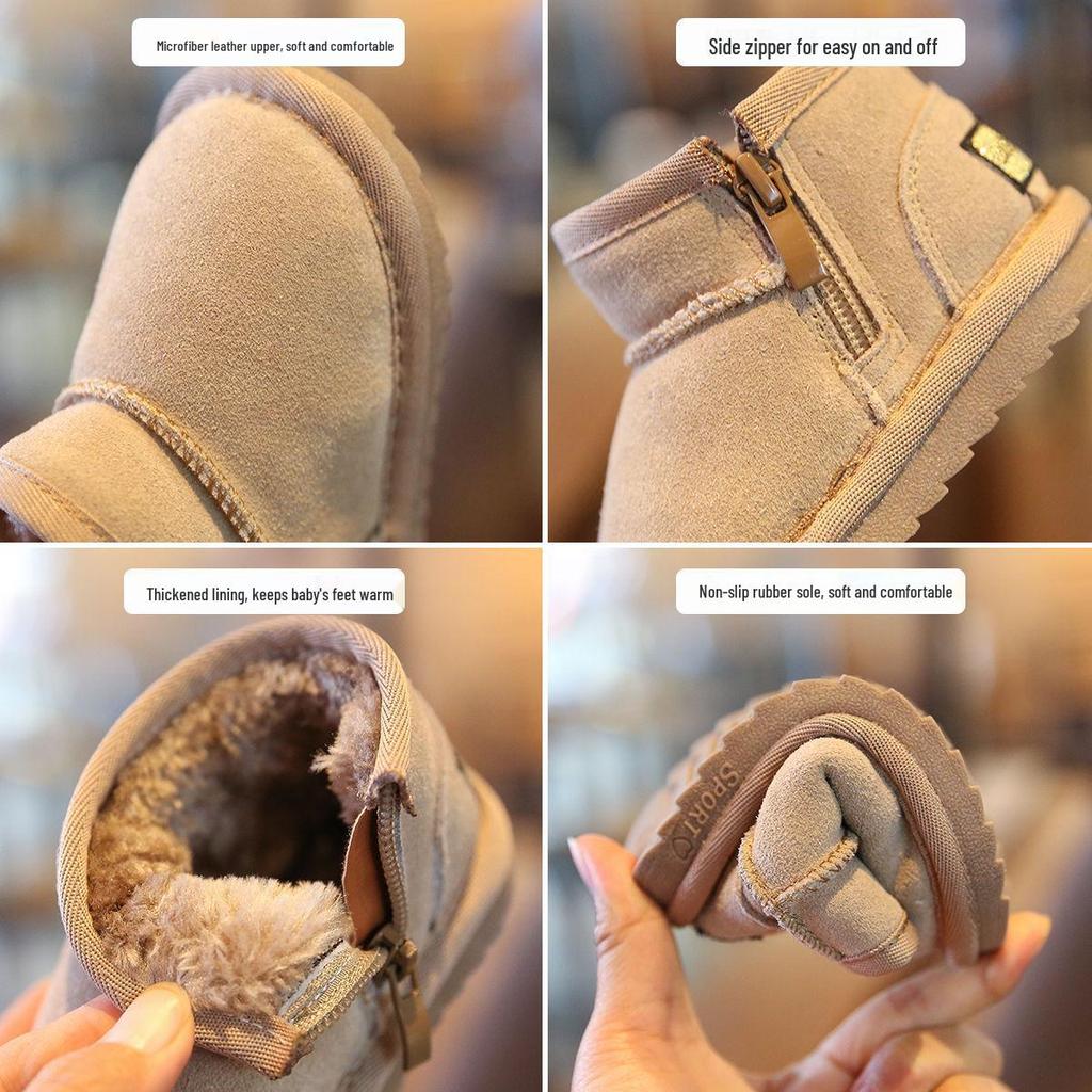Dziecięce zimowe buty śniegowe z aksamitną podszewką – Ciepłe, miękkie podeszwy buty dla malucha