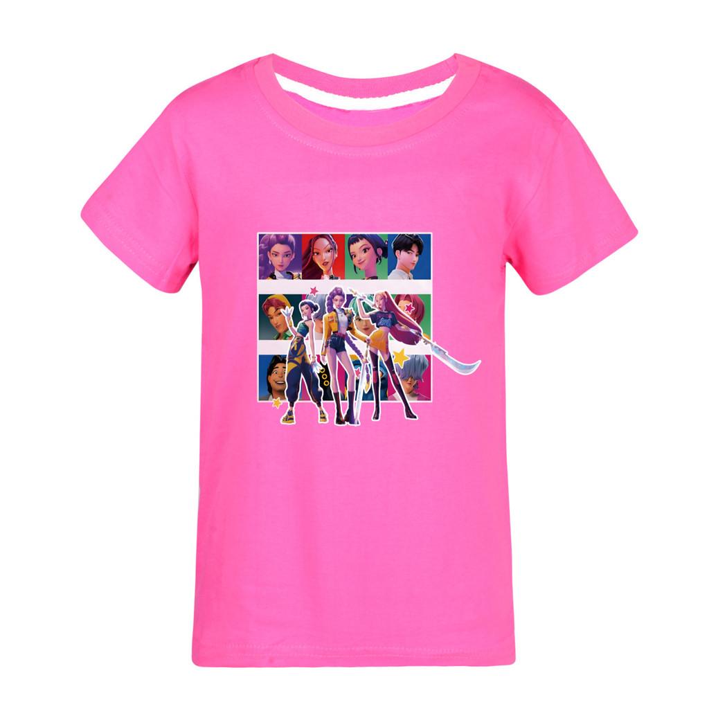 5036 Kids Girls Boys Rumi Mira Zoey Print Casual Cotton Short Sleeves T-Shirt
