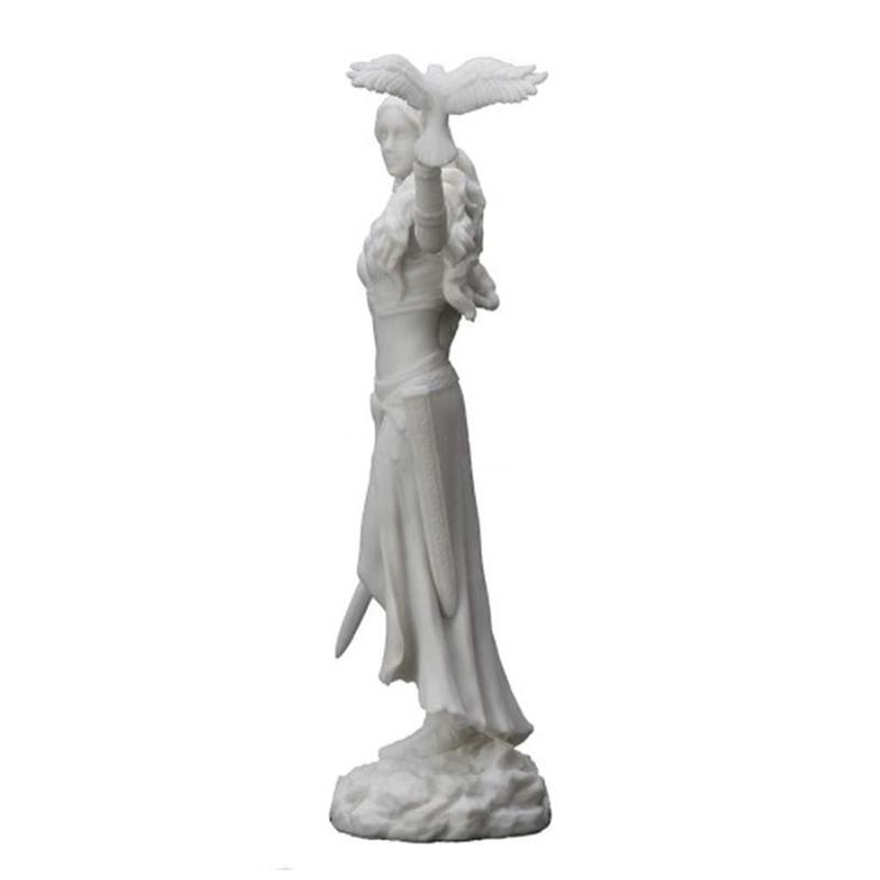 High Quality Resin Statues Morrigan The Celtic Goddess Of Battle With Crow & Sword Bronze Finish Statue For Home Decoration