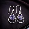 Natural Iolite Gemstone 925 Sterling Silver Handmade Jewelry Hook Earrings 1.50" EE-38-2