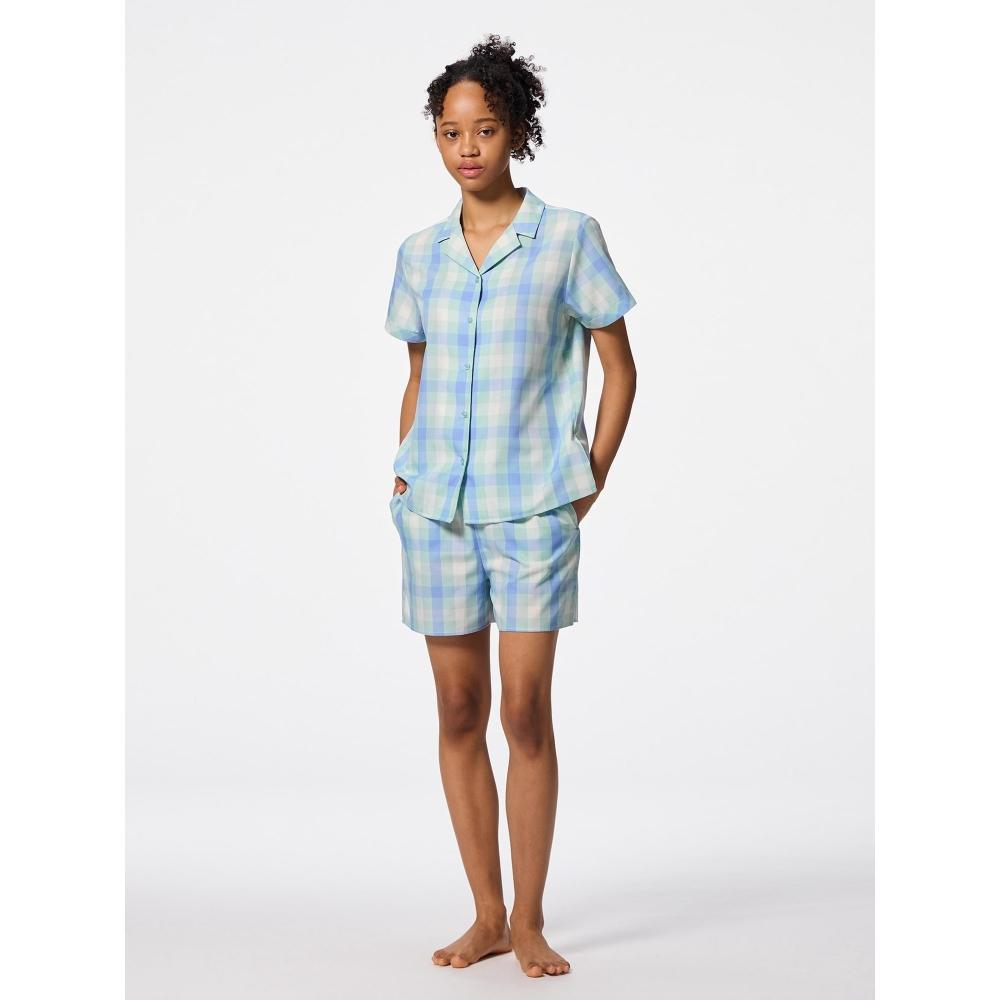 GU by Uniqlo Check Pajamas  Short Sleeve   Shorts  +e