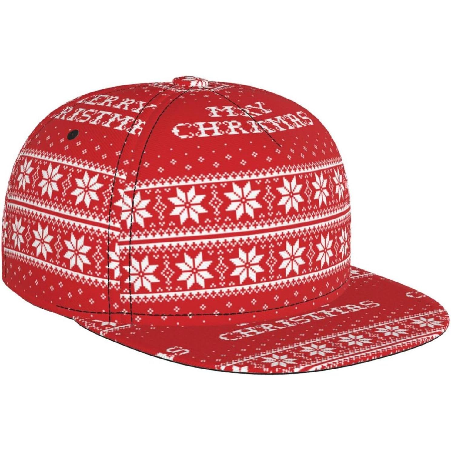 

Red White Holiday Snapback Cap Adjustable Trucker Hat Snapback Sun Dad Cap Lightweight Unisex for Summer Sport Travel Beach One Size
