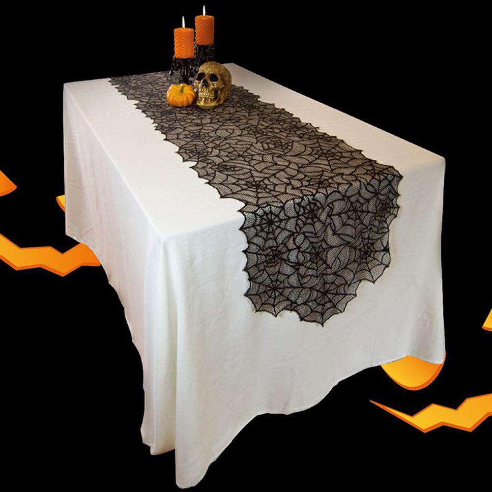 Unique Spider Web Lace Table Runner for Halloween Enhance Your Party Ambience