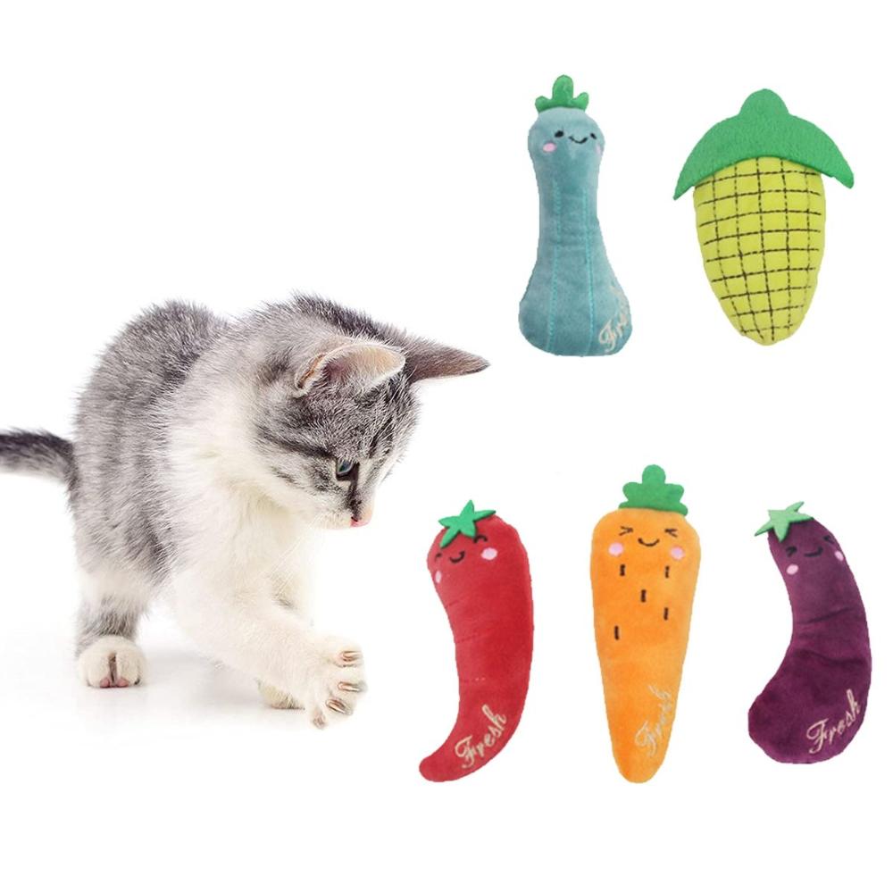 Teething Interactive Farm Theme Funny Indoor Teeth Bite Toys Catnip Pillows Chew Toy Cat Mint Toys