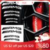 EVW5   C200 For Mercedes-Benz 6pcs Car Styling Car Brake Caliper Stickers For AMG Mercedes Benz W204 W124 W201 W202 W212 W220 W205 GLA