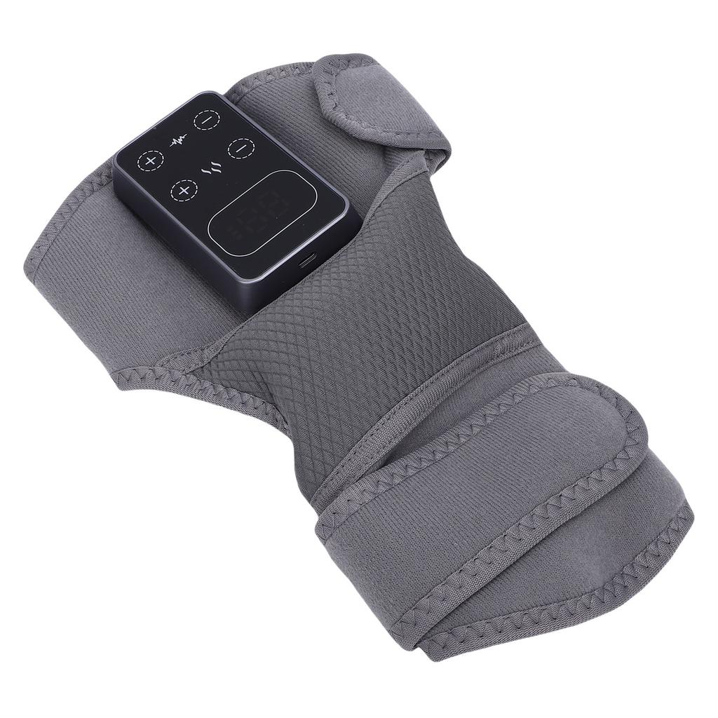 Cordless Knee Massager with Heat Re able Smart Heated Knee Wrap with 5 Temperature Settings 3 Vibration Modes for Elbow Gray