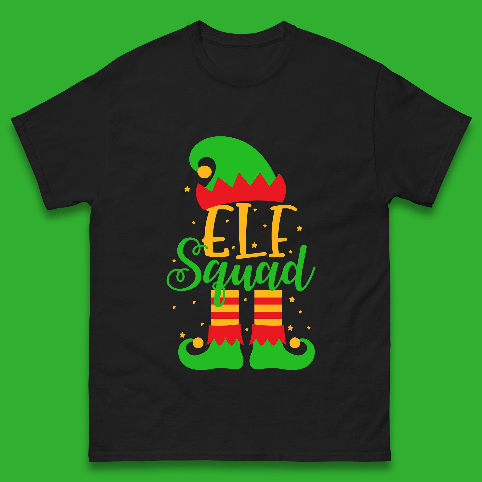 Christmas Mens T Shirt Womens Tops Tees Christmas Elf Squad Top M