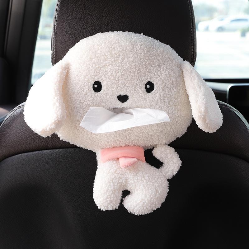 Creative Cartoon Car Plush Tissue Box - Hanging or Armrest Style
