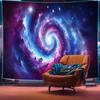 Ultraviolet cosmic vortex luminous tapestry, indoor mood to create atmosphere, psychedelic luminous art, bedroom decoration