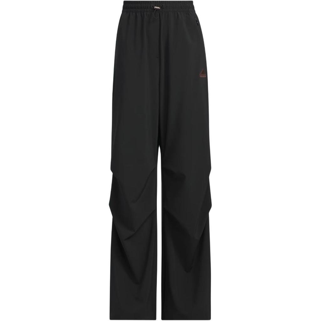 Adidas Tech Parachute Tracksuit Bottoms Comfortable Loose Fit Drawstring Design Sports Casual Pants Women Bottoms Black JJ1099