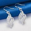 Charming 925 Sterling Silver Exquisite Hollow Feather Earrings for Women Fashion Wedding Jewelry Party Gifts