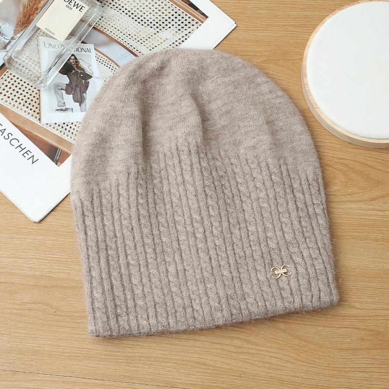 

Женская универсальная теплая вязаная шапка в корейском стиле, утолщенная шапка-бини, для большой головы, облегающая, новая шапка One Size