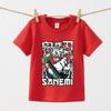 Demon Slayer Sanemi Anime Print Cotton T Shirts for Boys Girls Summer Casual Short Sleeve Tops Kids Daily Wear
